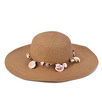 Women's Mellow World Straw Hat with Shell & Bead Trim