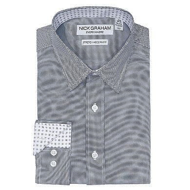 Men's Nick Graham Graph Check Traveler Modern Fit Dress Shirt