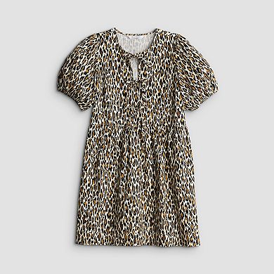 Women's Robbie Bee Tie Front Cheetah Print Shift Dress