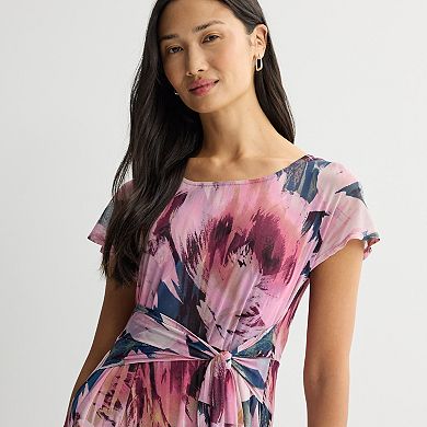 Women's Robbie Bee Mesh Tie Front Dress