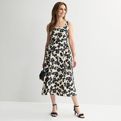 Womens Robbie Bee Square Neck Midi Dress