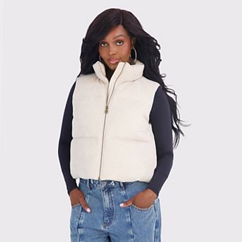 Juniors' madden girl Cropped Puffer Vest