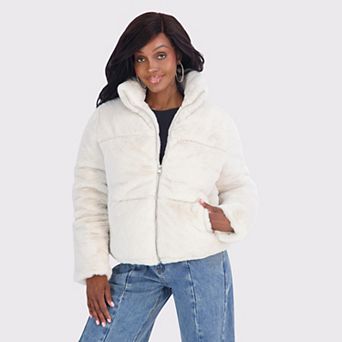 Juniors' madden girl Faux Fur Puffer Coat