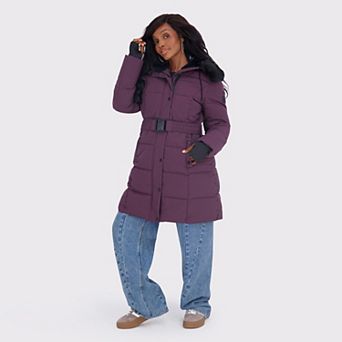 Juniors' madden girl Long Belted Puffer Coat