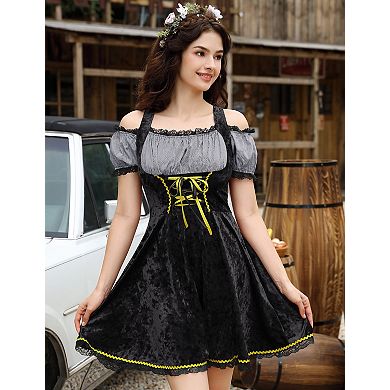 Women's 3 Pieces Short Sleeve Dress Costumes