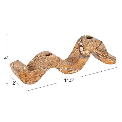 Hello Honey Marble Wave Double Taper Candle Holder