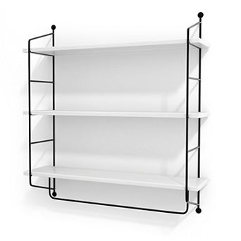 Sorbus 3 tier Wooden Floating Shelves with Metal Brackets