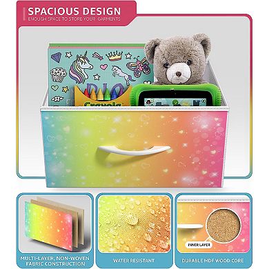 Sorbus Narrow 6 Drawers Nightstand with Steel Frame, Wood Top, Easy Pull Fabric Bins