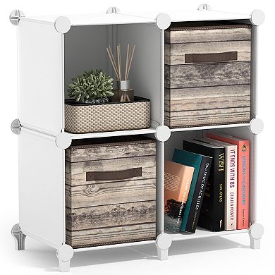 Sorbus 4-Cube Storage Organizer Cubby Shelf for Closet, Toys, Books, and More