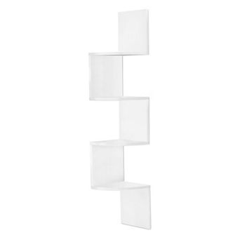 Sorbus 5 tier Zig Zag Floating Corner Wall Bookshelf Unit - for Living Room, Bedroom, Office, & More