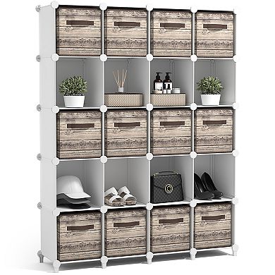 Sorbus 20-Cube Storage Organizer Cubby Shelf for Closet, Toys, Books, and More