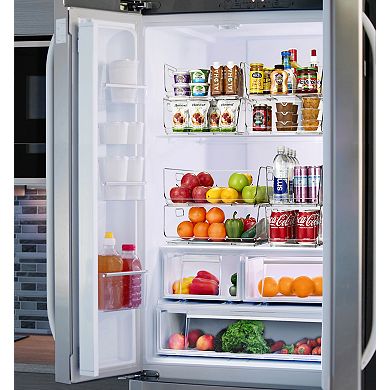 Sorbus 4 Pack Clear Stackable Storage Bins Open Front - for Kitchen, Fridge, Office, Home & more