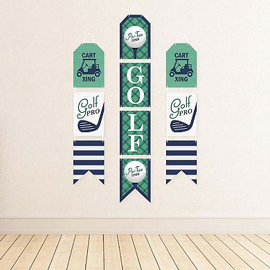 Big Dot of Happiness Par-Tee Time - Golf - Hanging Vertical Door Banner - 3 ct