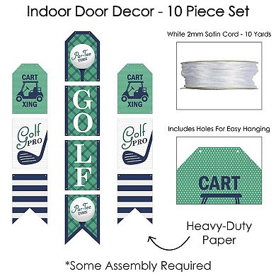 Big Dot of Happiness Par-Tee Time - Golf - Hanging Vertical Door Banner - 3 ct