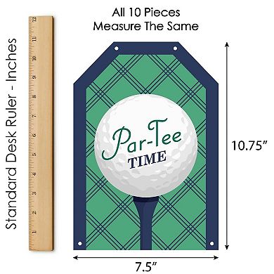 Big Dot of Happiness Par-Tee Time - Golf - Hanging Vertical Door Banner - 3 ct
