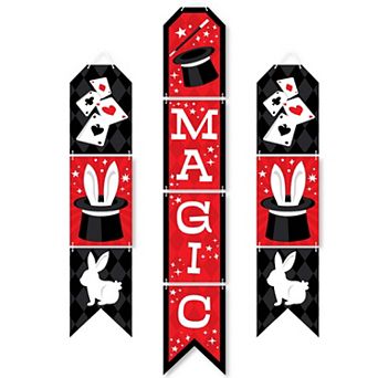 Big Dot of Happiness Ta-Da, Magic Show - Hanging Vertical Door Banner - 3 ct