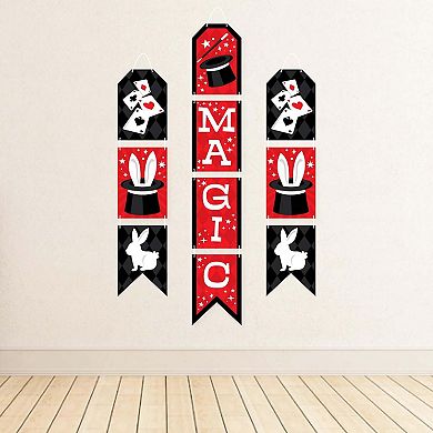 Big Dot of Happiness Ta-Da, Magic Show - Hanging Vertical Door Banner - 3 ct