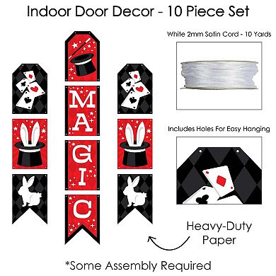 Big Dot of Happiness Ta-Da, Magic Show - Hanging Vertical Door Banner - 3 ct