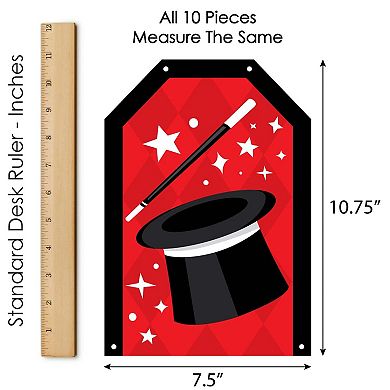 Big Dot of Happiness Ta-Da, Magic Show - Hanging Vertical Door Banner - 3 ct
