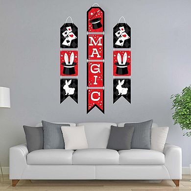 Big Dot of Happiness Ta-Da, Magic Show - Hanging Vertical Door Banner - 3 ct