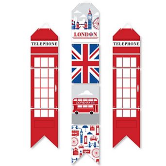 Big Dot of Happiness Cheerio, London - Hanging Vertical Door Banner - 3 ct