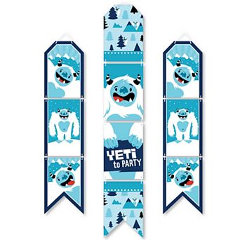 Big Dot of Happiness Yeti to Party - Hanging Vertical Door Banner - 3 ct