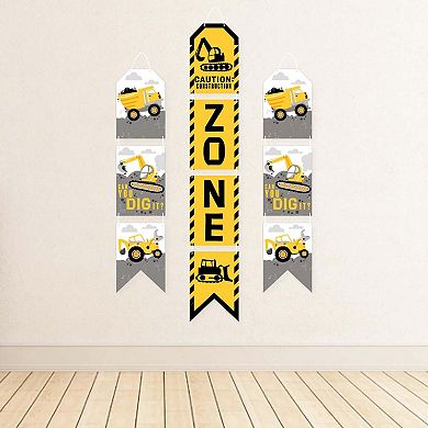 Big Dot of Happiness Dig It - Construction Party Zone - Hanging Vertical Door Banner - 3 ct
