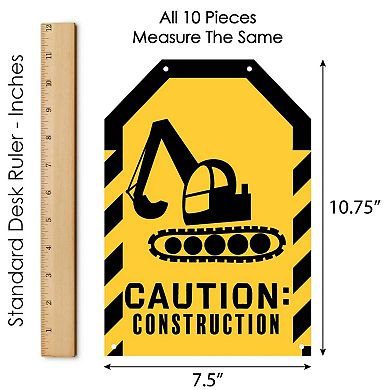 Big Dot of Happiness Dig It - Construction Party Zone - Hanging Vertical Door Banner - 3 ct