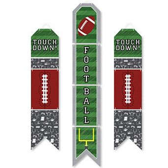 Big Dot of Happiness End Zone - Football - Hanging Vertical Door Banner - 3 ct
