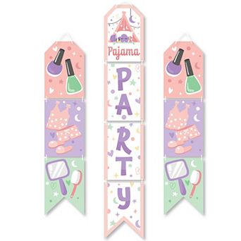 Big Dot of Happiness Pajama Slumber Party - Hanging Vertical Door Banner - 3 ct