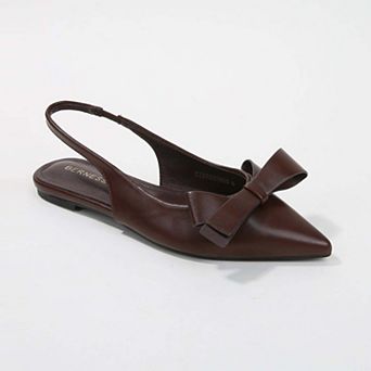 Cinnamon Slingback Flats with Asymmetrical Bow