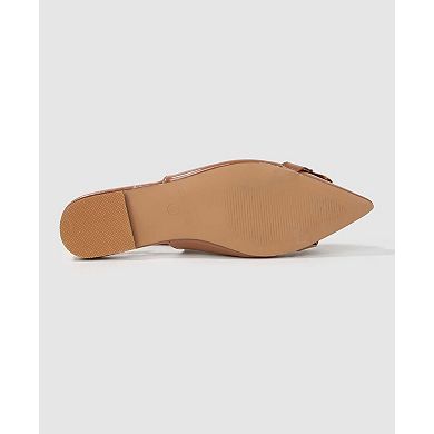 Berness Caeli Slingback Flats with Gold Tone Buckle