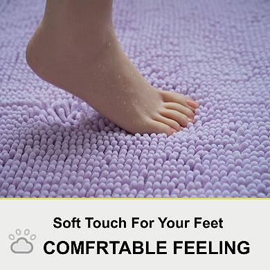 Bathroom Rugs Sets 2 Piece, Extra Soft Chenille Bath Mat Absorbent Bathroom Rug