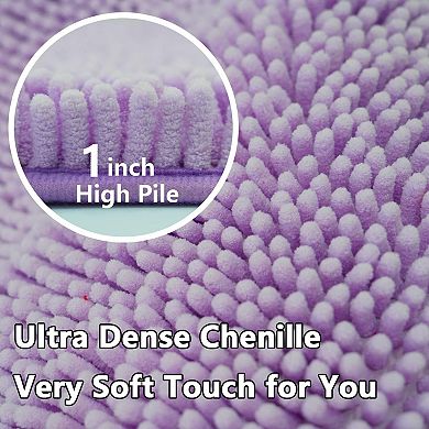 Bathroom Rugs Sets 2 Piece, Extra Soft Chenille Bath Mat Absorbent Bathroom Rug