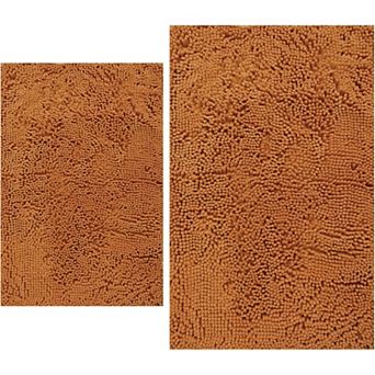 Bathroom Rugs Sets 2 pc Extra Soft Chenille Bath Mat Absorbent Bathroom Rug