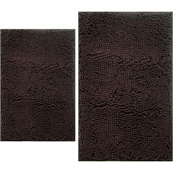 Bathroom Rugs Sets 2 pc Extra Soft Chenille Bath Mat Absorbent Bathroom Rug