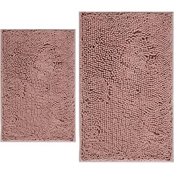 Bathroom Rugs Sets 2 pc Extra Soft Chenille Bath Mat Absorbent Bathroom Rug