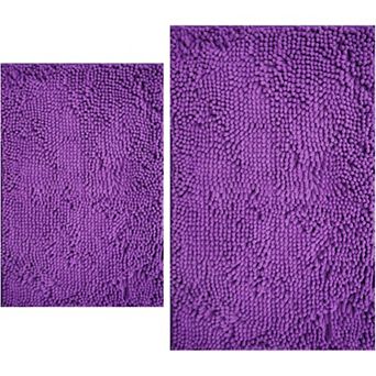 Bathroom Rugs Sets 2 pc Extra Soft Chenille Bath Mat Absorbent Bathroom Rug