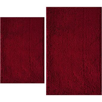 Bathroom Rugs Sets 2 pc Extra Soft Chenille Bath Mat Absorbent Bathroom Rug