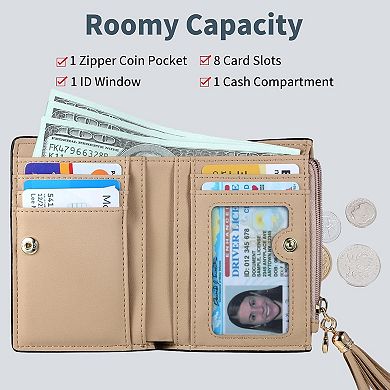 RFID-Protected Women's Wallet: Slim, Stylish, 8 Card Slots, ID Window, Coin Pocket