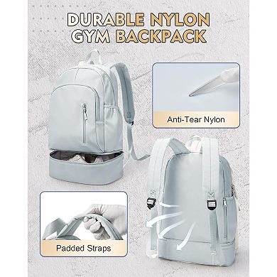 Lightweight Gym Backpack with Shoe Compartment and Wet Pocket