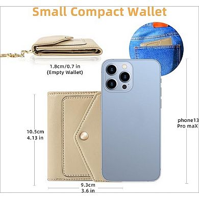 Small Women's RFID Wallet: Compact, 9 Card Slots, Coin Pocket