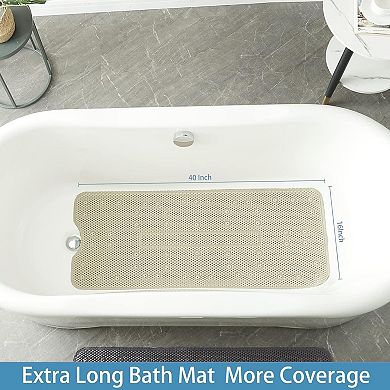 Soft Bathtub Mat Non Slip: Memory Foam Shower Mat with Suction Cups 40X16Inch