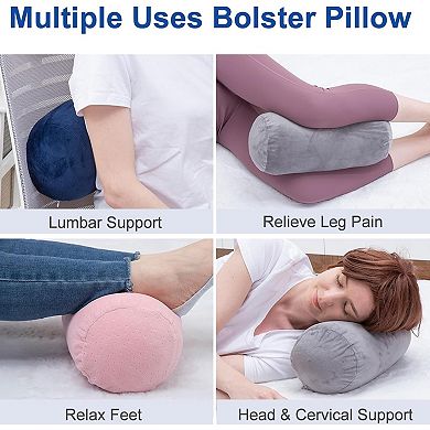 Soft Velvet Round Pillow: Multi-Use, Adjustable Support for Travel