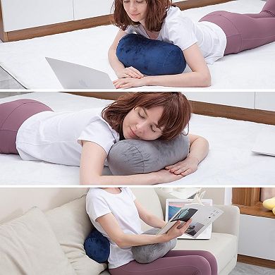 Soft Velvet Round Pillow: Multi-Use, Adjustable Support for Travel