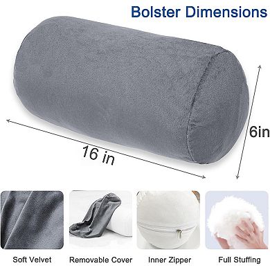 Soft Velvet Round Pillow: Multi-Use, Adjustable Support for Travel