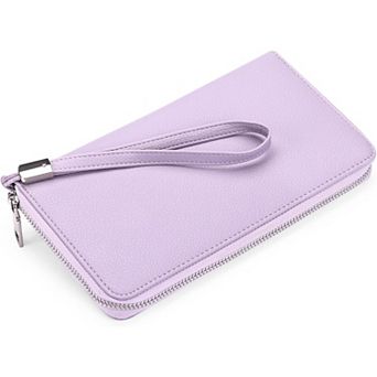 PU Leather RFID Blocking Wallet with 16 Card Slots & Wristlet