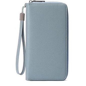 PU Leather RFID Blocking Wallet with 16 Card Slots & Wristlet