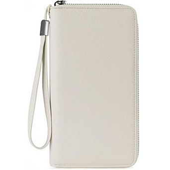 PU Leather RFID Blocking Wallet with 16 Card Slots & Wristlet