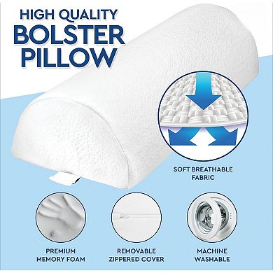 Half Moon Bolster Pillow for Sleep Support